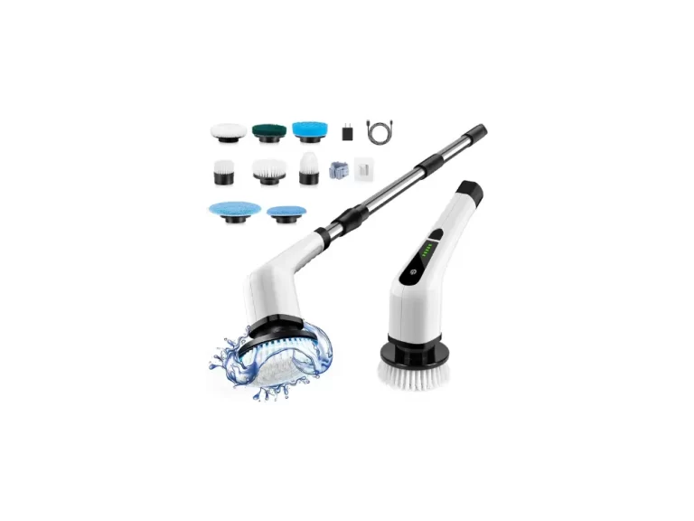 Cordless Electric Spin Scrubber,Cleaning Brush Scrubber for Home, 400RPMMins-8 Replaceable Brush Heads-90Mins Work Time,3 Adjustable Size,2 Adjustable Speeds for Bathroom Shower Bathtub Glass Car