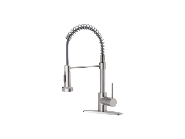 OWOFAN Kitchen Faucet with Pull Down Sprayer Brushed Nickel Stainless Steel Single Handle Pull Out Spring Sink Faucets 1 Hole Or 3 Hole Dual Function for Farmhouse Camper Laundry Utility Rv Wet Bar