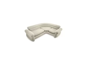 INTEX 68575EP Inflatable Corner Sofa L-Shaped – Indoor Use – 2-in-1 Valve – 880lb Weight Capacity – 101” x 80” x 30”, Tan