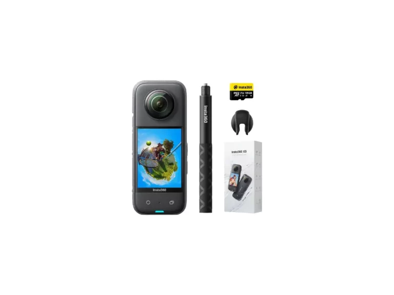 Insta360 X3 128 GB Vlog Kit - Waterproof 360 Action Camera with 12 48MP Sensors, 5.7K 360 Active HDR Video, 72MP 360 Photo, 4K Single-Lens, 60fps Me Mode, Stabilization, 2.29 Touchscreen.webp
