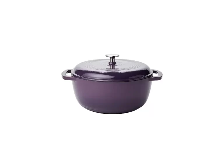 Amazon Basics Enameled Cast Iron Covered Round Dutch Oven, 6-Quart, Purple