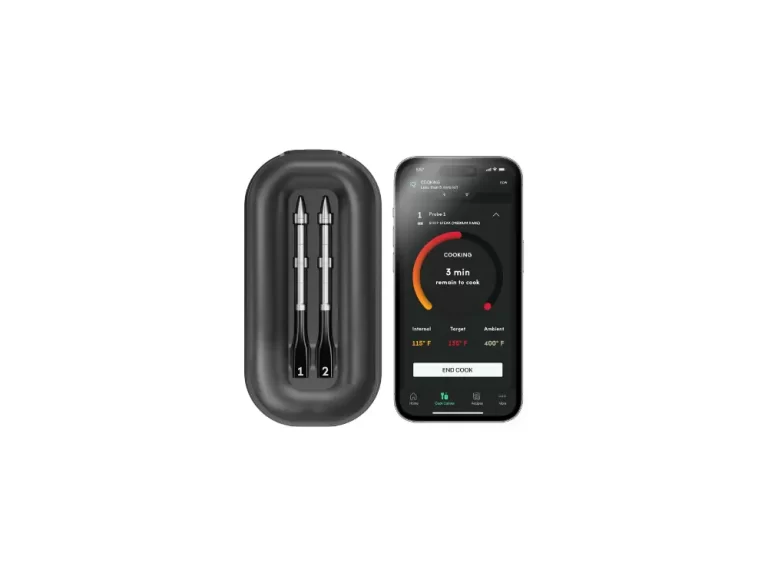 CHEF iQ Smart Wireless Meat Thermometer with 2 Ultra-Thin Probes, Unlimited Range Bluetooth Meat Thermometer, Digital Food Thermometer for Remote Monitoring of BBQ Grill, Oven