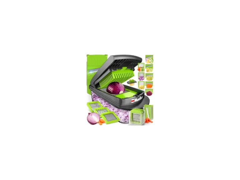 Mueller Pro-Series 10-in-1, 8 Blade Vegetable Chopper, Onion Mincer, Cutter, Dicer, Egg Slicer with Container