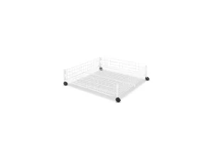 Whitmor Rolling White Wire Underbed Cart