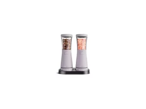 Electric Salt and Pepper Grinder Set with Storage Base, Stainless Steel Rechargeable Salt and Pepper Grinder Set with 4.5oz Large Capacity, 1.8 Wide Mouth,