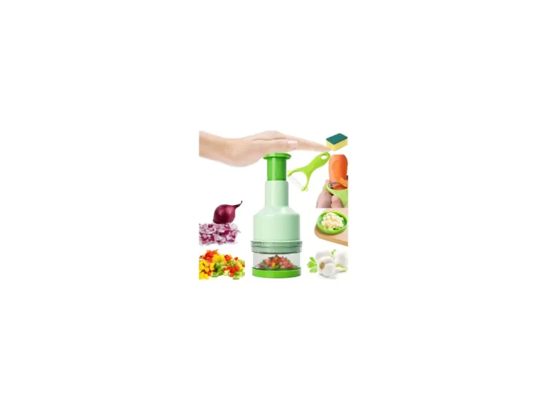 Food Chopper Handheld Manual Slicer Dicer, Stainless Steel Sharp Cutter Blades, Slap Press Chopper Mincer for Fruit, vegetable, Garlic or Salad Dicer and Mincer