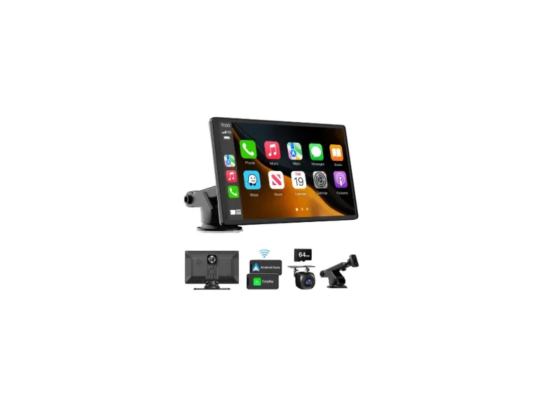 Laviay Wireless Carplay Touchscreen with 4K Dash Cam, Portable Apple Carplay & Android Auto Car Stereo, Car Audio Receivers with 1080p Backup Camera, GPS Navigation, Bluetooth