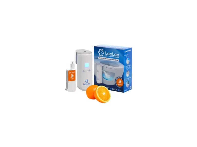 LooLoo Automatic Touchless Toilet Spray Starter Kit (Dispenser and 1 Fragrance Bottle) - Citrus Fresh Fragrance