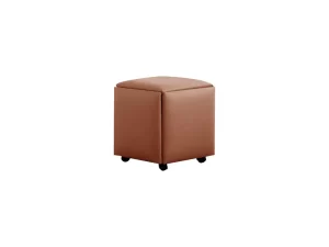 WAYUTO 5 in 1 PU Leather Seating Cube with Swivel Casters Stackable Sofa Chair Stool Nesting Ottoman Stool Movable Footstool Dressing Chair for Living Room Bedroom