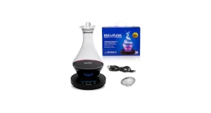 Hand-blown, lead-free electronic decanter.