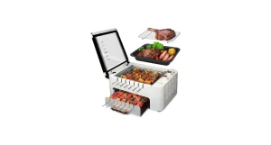 Smokeless Auto 360° Rotating Electric Barbecue Grill.