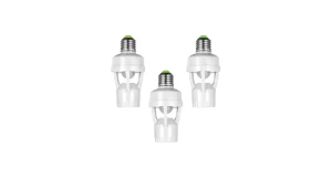 3 Pieces Hortsun Motion Sensor Light Socket Smart Screw in Light Bulb.