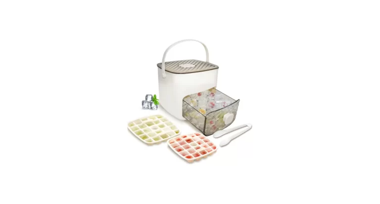Ice Cube Tray for freezer with 2 Trays and Ice Storage Bin Tweezers.